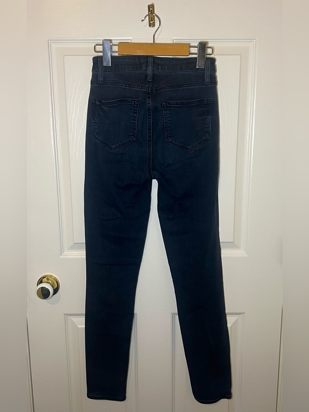 PAIGE Navy/Charcoal High-Rise Skinny Jeans - Picture 2 of 3